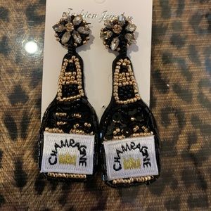 Champagne beaded earrings.